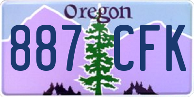 OR license plate 887CFK