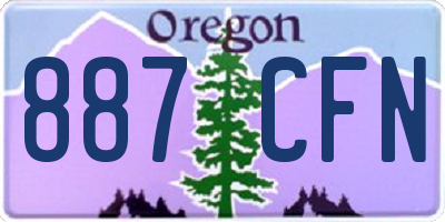 OR license plate 887CFN