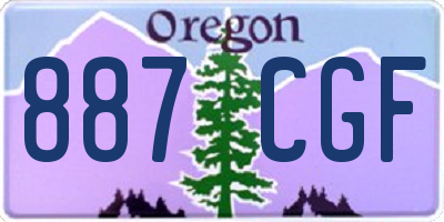 OR license plate 887CGF