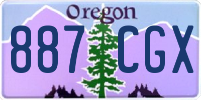 OR license plate 887CGX
