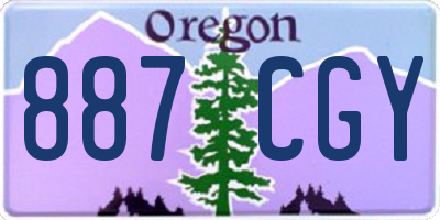 OR license plate 887CGY