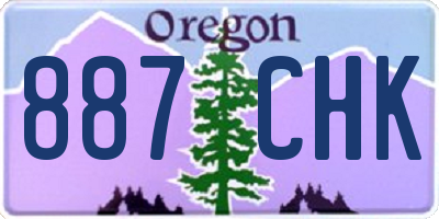 OR license plate 887CHK