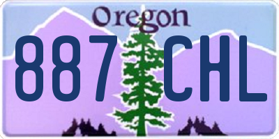 OR license plate 887CHL