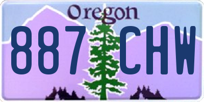 OR license plate 887CHW
