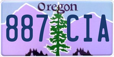 OR license plate 887CIA
