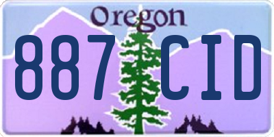 OR license plate 887CID