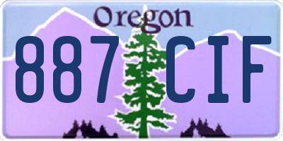 OR license plate 887CIF