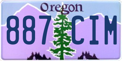 OR license plate 887CIM