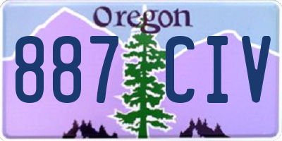 OR license plate 887CIV