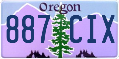 OR license plate 887CIX
