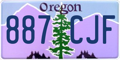 OR license plate 887CJF
