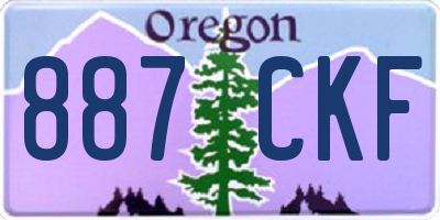 OR license plate 887CKF