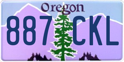 OR license plate 887CKL