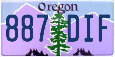 OR license plate 887DIF