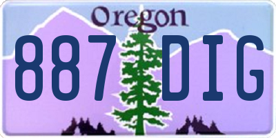 OR license plate 887DIG