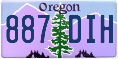 OR license plate 887DIH