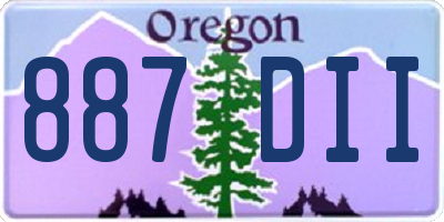 OR license plate 887DII