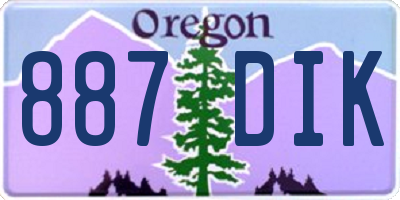 OR license plate 887DIK