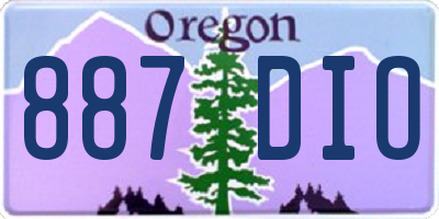 OR license plate 887DIO