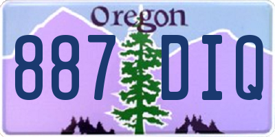 OR license plate 887DIQ