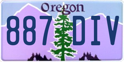 OR license plate 887DIV