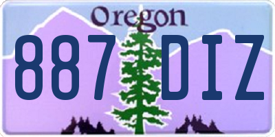OR license plate 887DIZ