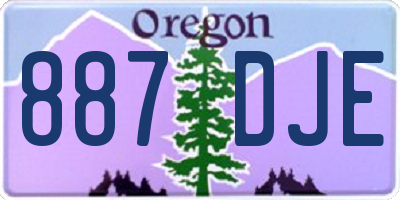 OR license plate 887DJE
