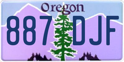 OR license plate 887DJF
