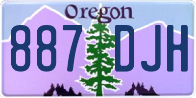 OR license plate 887DJH