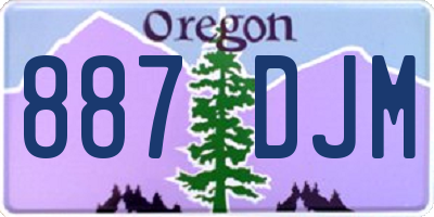 OR license plate 887DJM
