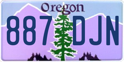 OR license plate 887DJN