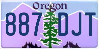 OR license plate 887DJT