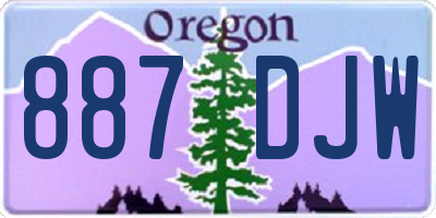 OR license plate 887DJW