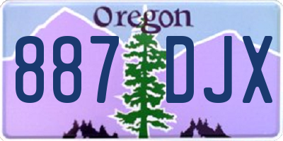 OR license plate 887DJX