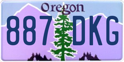 OR license plate 887DKG