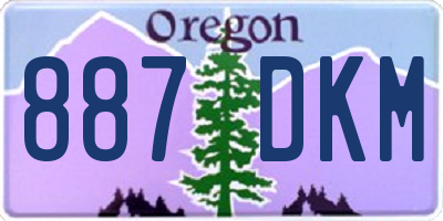 OR license plate 887DKM