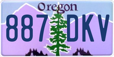 OR license plate 887DKV