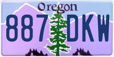 OR license plate 887DKW