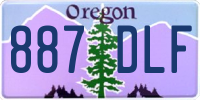 OR license plate 887DLF