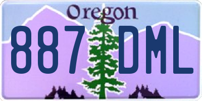 OR license plate 887DML
