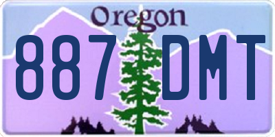 OR license plate 887DMT