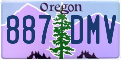 OR license plate 887DMV
