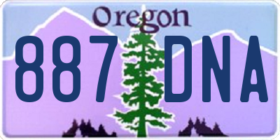 OR license plate 887DNA