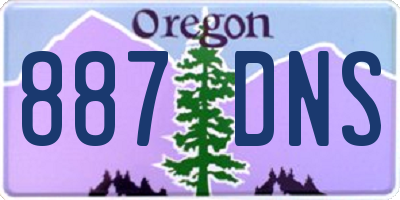 OR license plate 887DNS