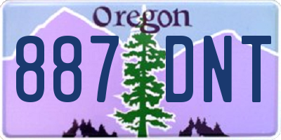 OR license plate 887DNT