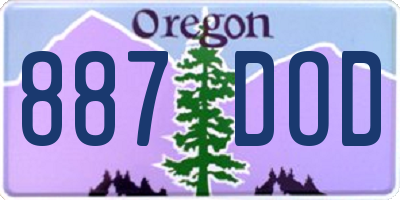 OR license plate 887DOD