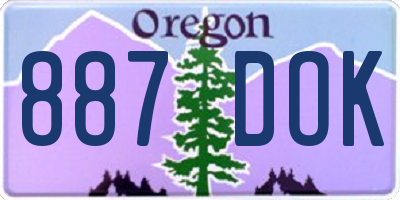 OR license plate 887DOK