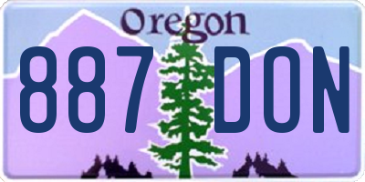 OR license plate 887DON