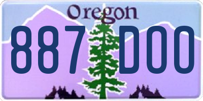 OR license plate 887DOO