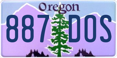 OR license plate 887DOS